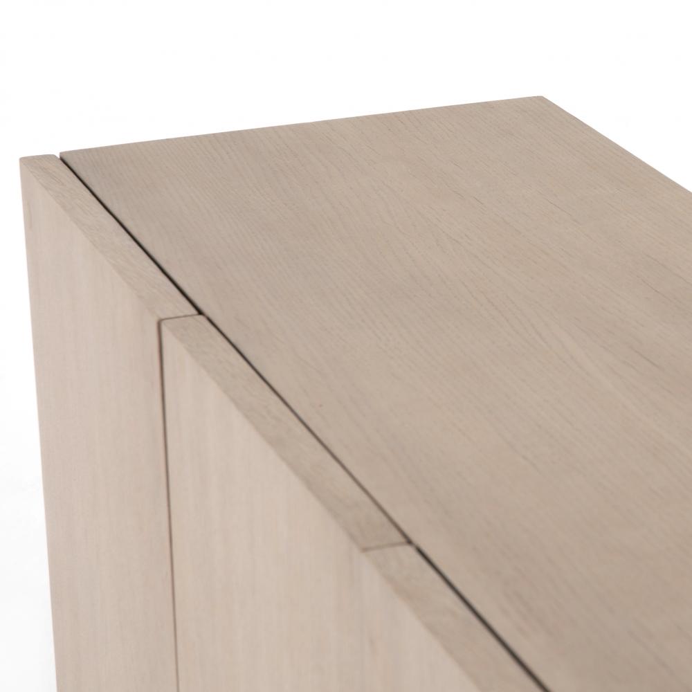 Curved Sideboard Pale Oak Veneer & Bleached Spalted Oak 74 inch