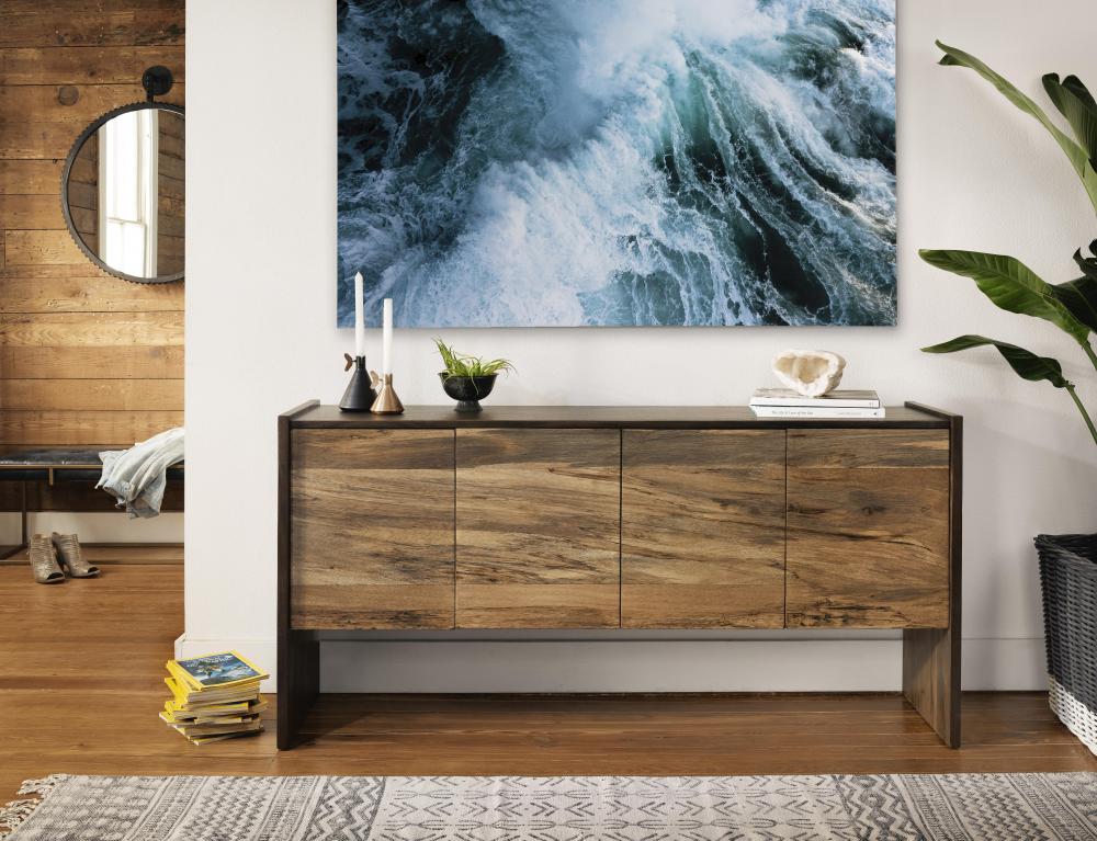 Modern Rustic Sideboard Chocolate Saman & Spalted Primavera 65 inch