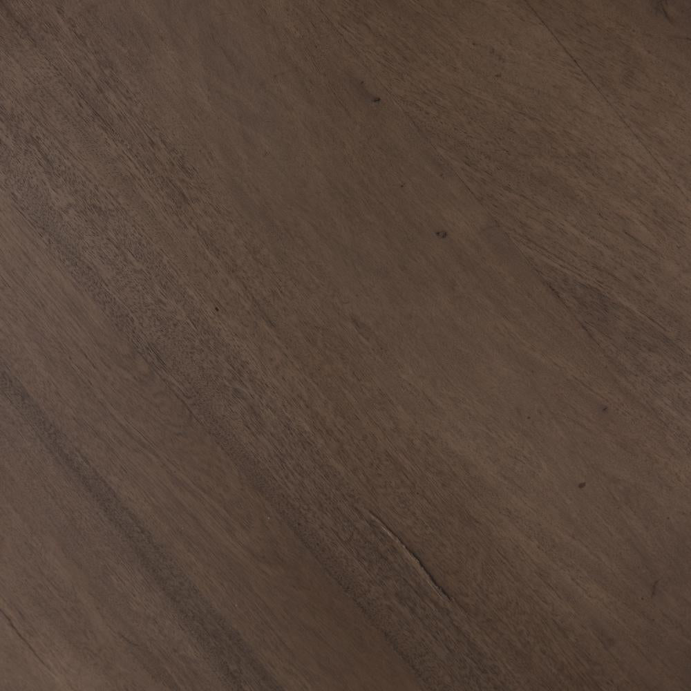 Brown Reeded Pillar Reclaimed Wood Round Accent Table 22 inch