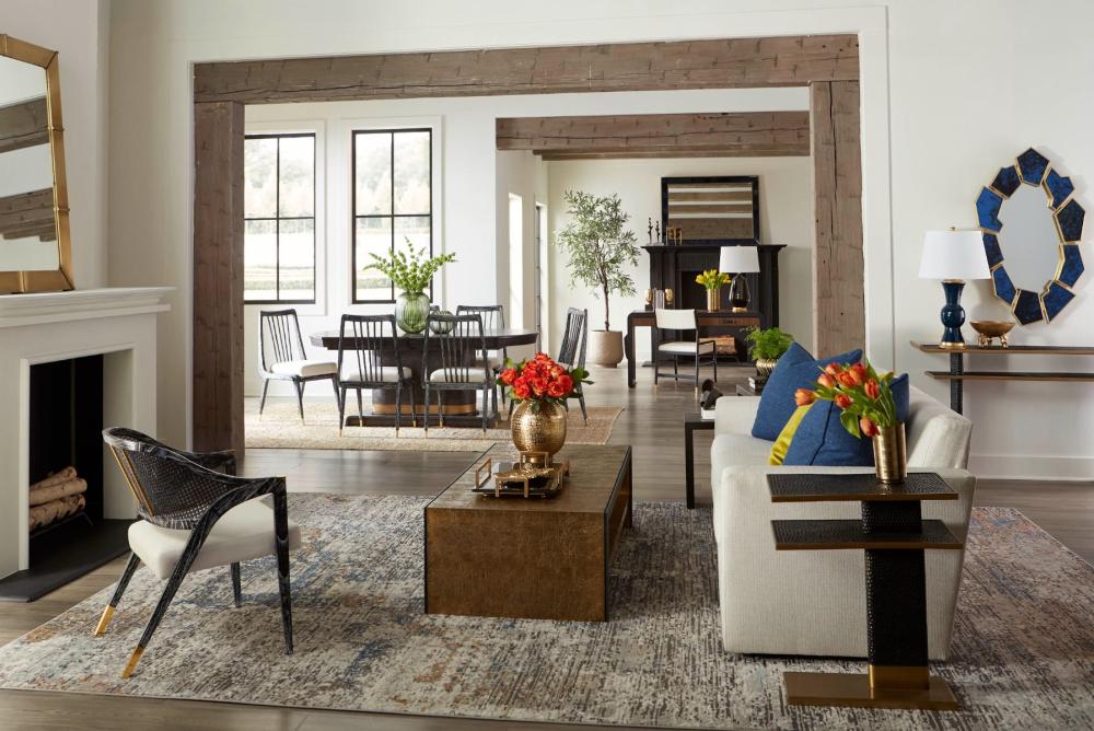 Chiseled Bronze Metal & Brushed Antique Brass Rectangle Accent Side Table 21 inch