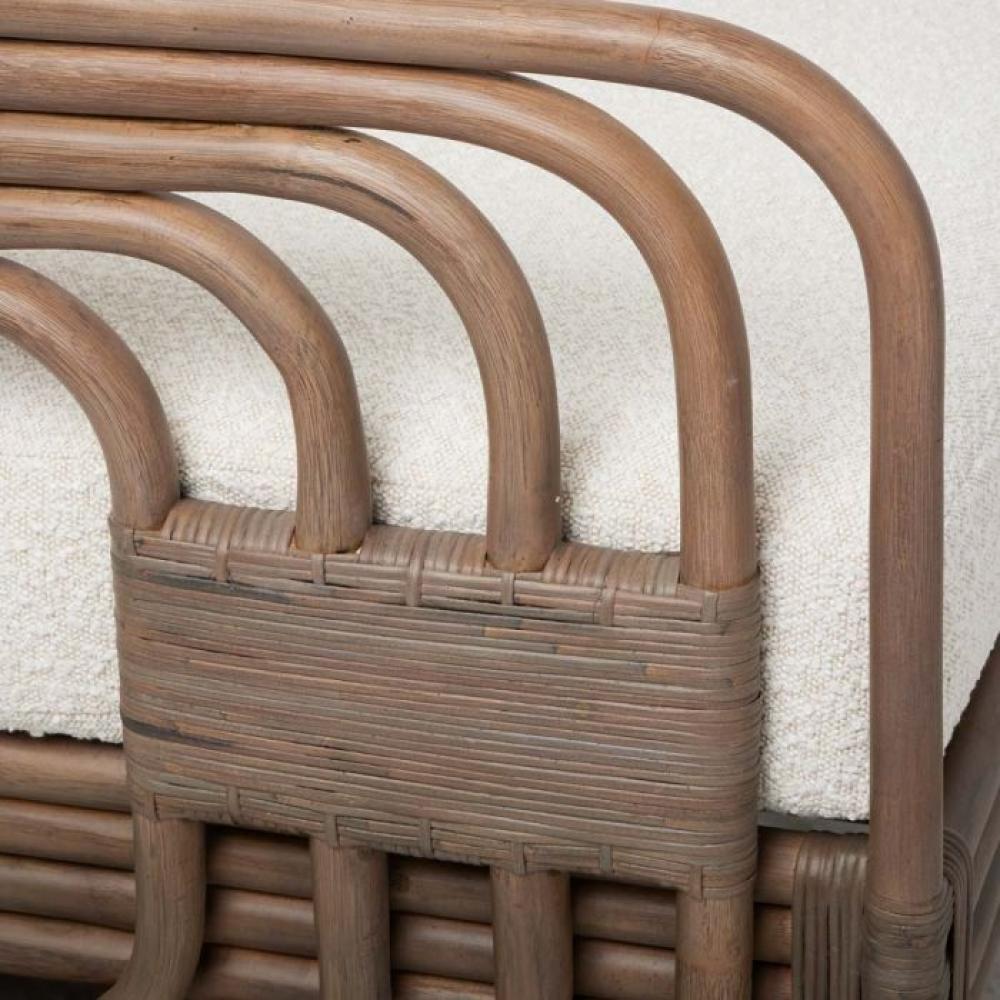 Coastal Beach Gray Rattan Accent Lounge Chair Armchair