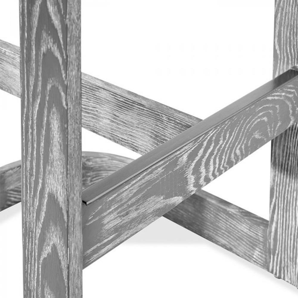 Coastal Beach Neutral Dove Fabric & Grey Wash Wood Bar Stool