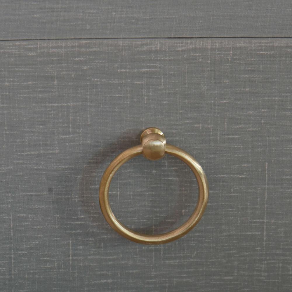 Coastal Light Blue Linen Wrapped 6 Drawer Solid Wood Bow Double Dresser 69 inch