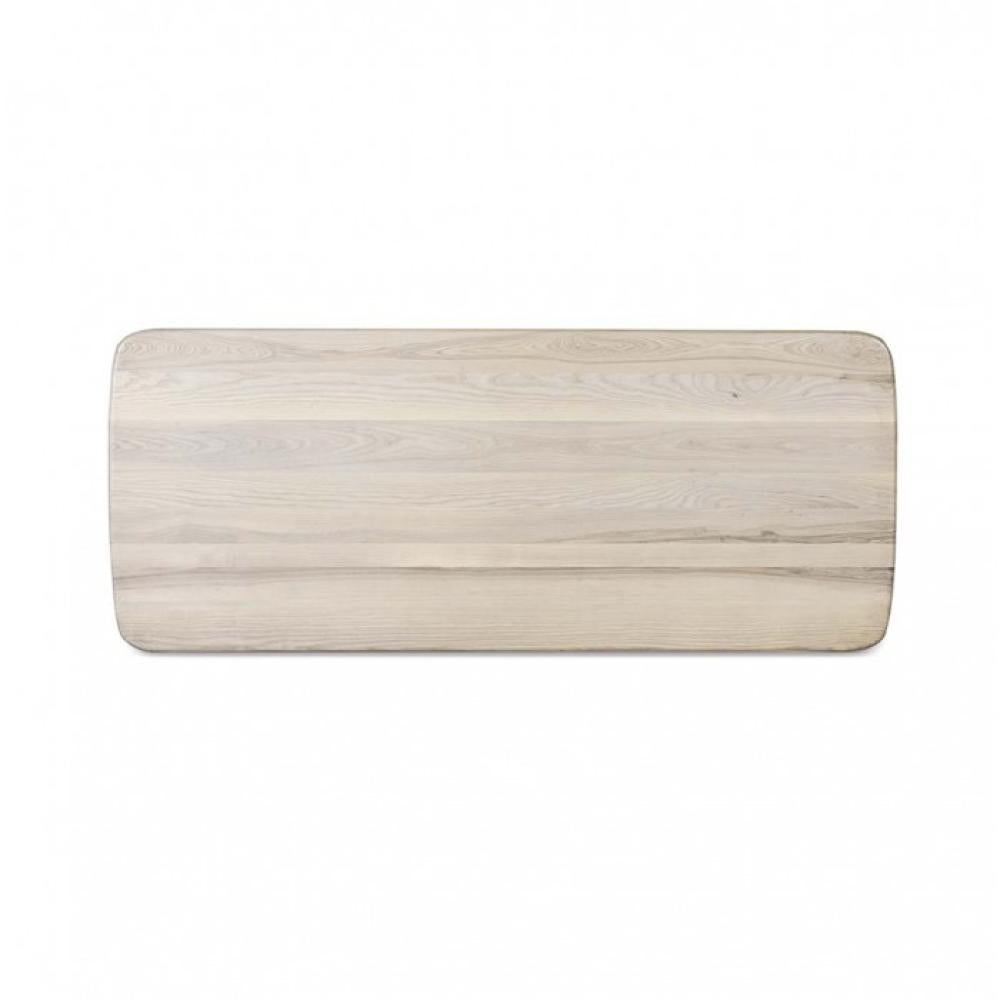 Minimalist Arched Legs Rounded Top Dining Table Light Ash Wood 84 inch