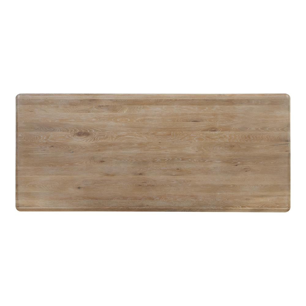Minimalist Solid White Oak Rounded Edges Rectangle Dining Table 88 inch