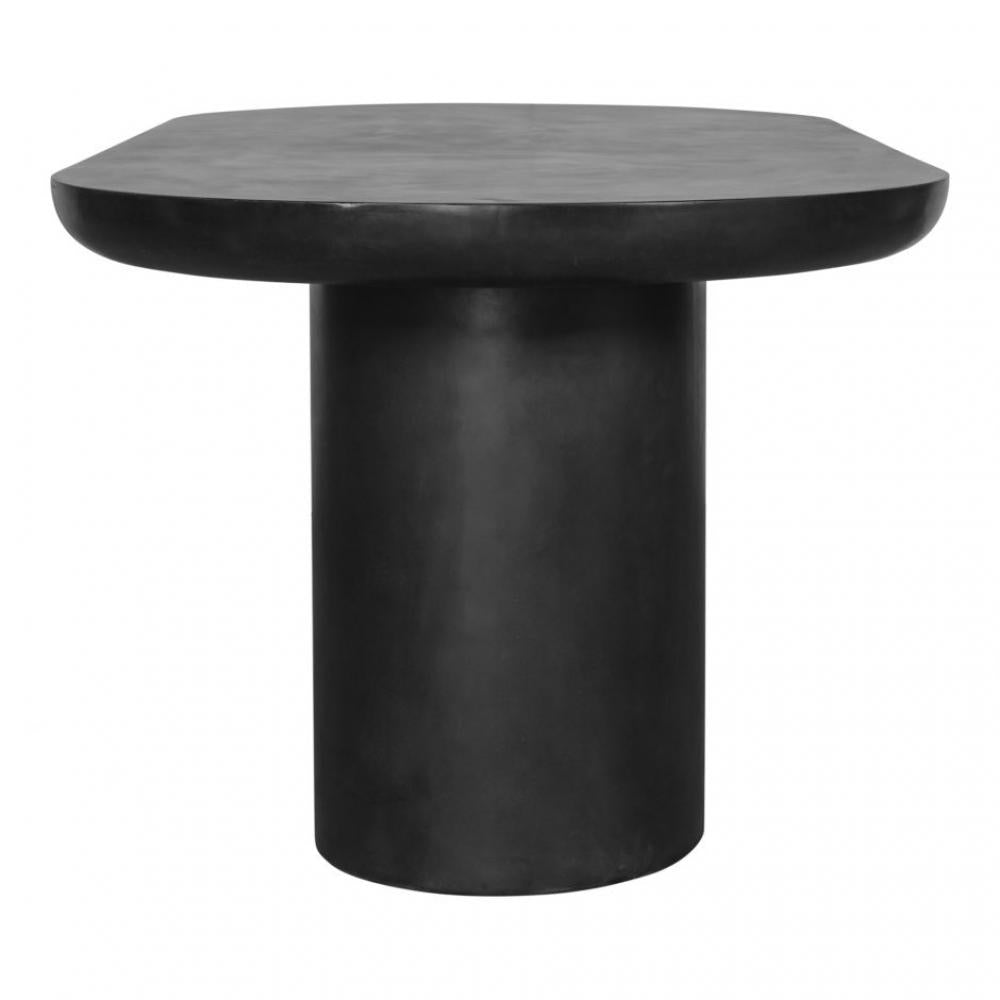 Modern Black Double Pedestal Oval Dining Table 83 inch