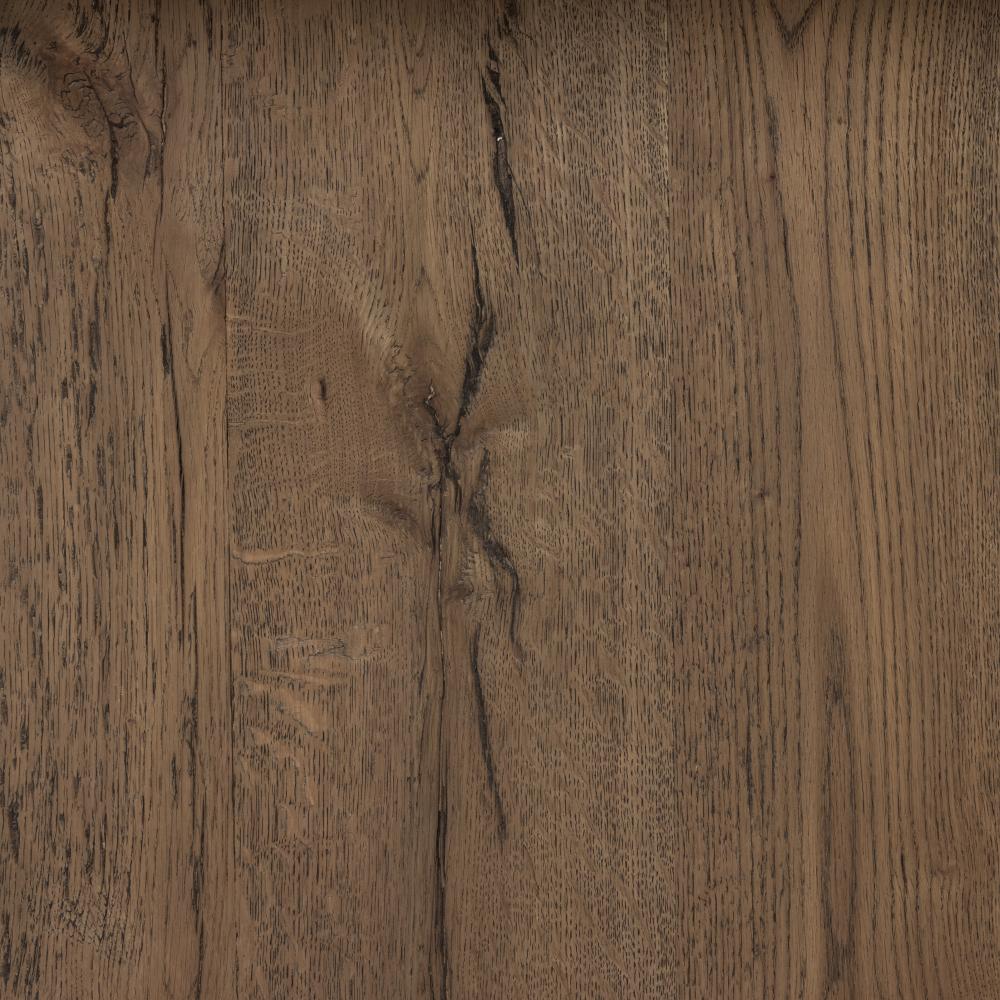 Oak Wood Rectangle Dining Table Rustic Brown Fawn Finish 93 inch