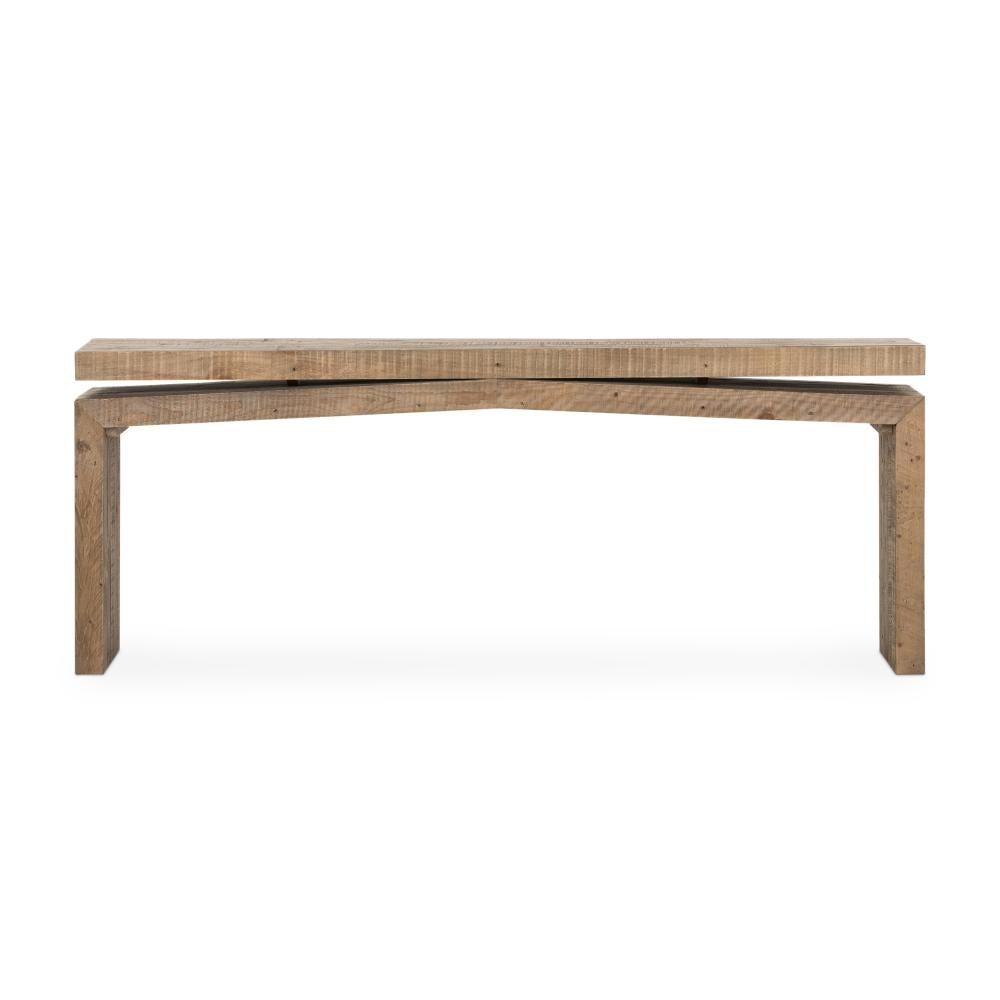 Rustic Lodge Reclaimed Pine Wood Rectangle Console Table Natural Brown ...