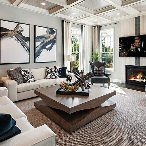 Wave Cocktail Coffee Table Smoke Gray Square 40 inch