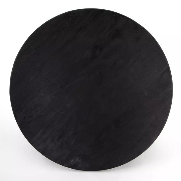 Reclaimed Wood Round Coffee Table Black Finish 38 inch