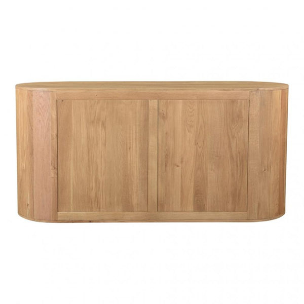 Curved Sideboard Buffet Oak Wood 66 inch