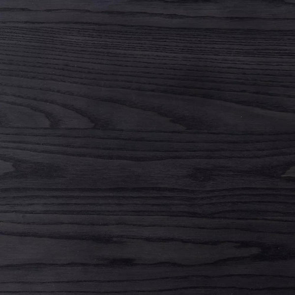 Modern Organic Oval Wood Coffee Table Black Wash Ash Veneer 43 inch