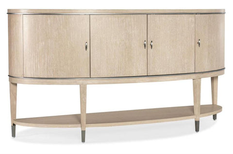 Nouveau Chic Curved Sideboard Buffet Sandstone Finish 74.5 inch
