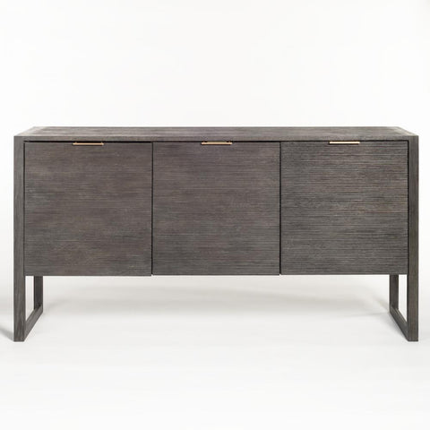 Reeded Front Beechwood Sideboard in Brushed Carbon 68 inch