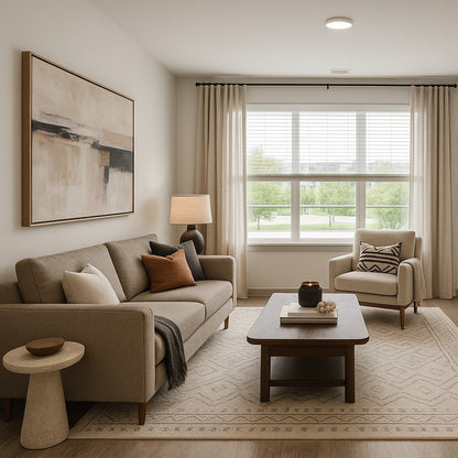 Modern City Loft Living Room Rendering - After