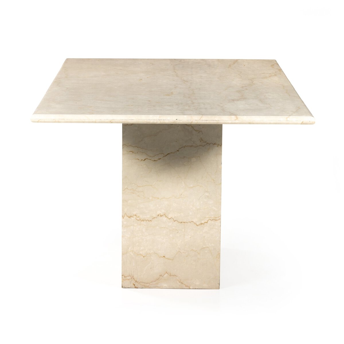 Cream Solid Marble Rectangle Dining Table 72 inch