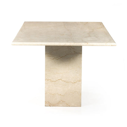 Cream Solid Marble Rectangle Dining Table 72 inch