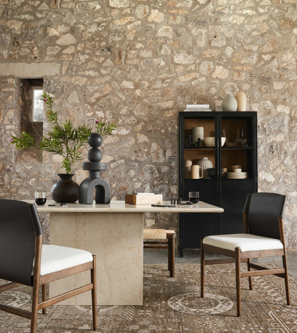 Cream Solid Marble Rectangle Dining Table 72 inch