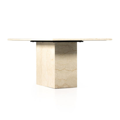 Cream Solid Marble Rectangle Dining Table 72 inch
