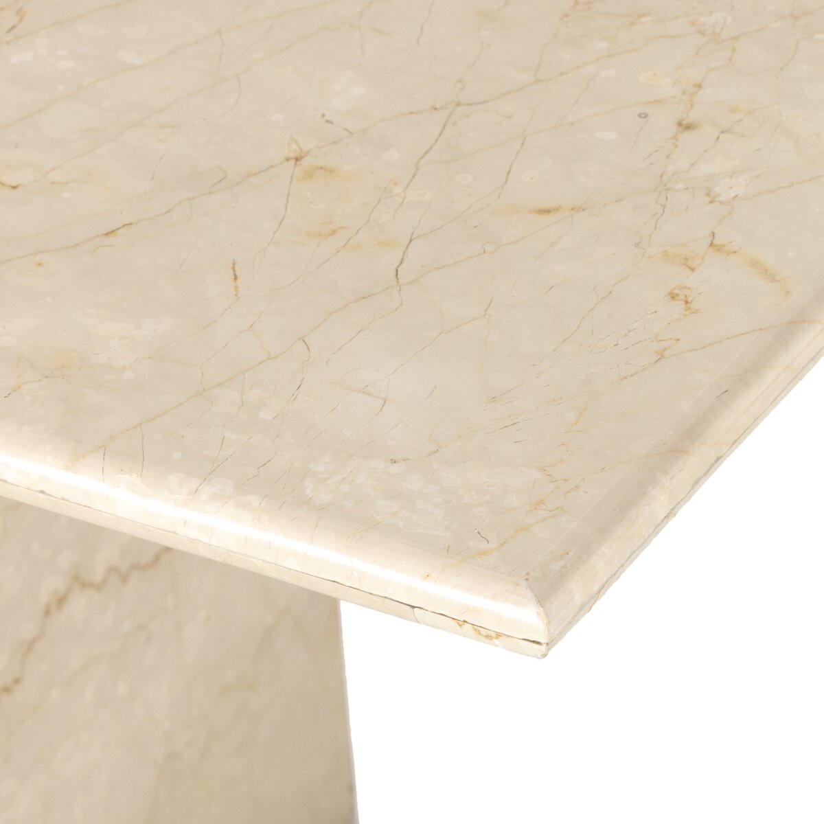Cream Solid Marble Rectangle Dining Table 72 inch