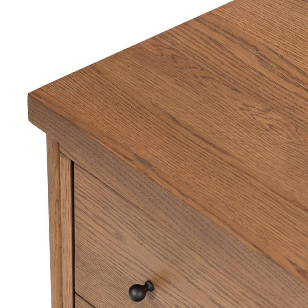 Amber Oak Wood 2 Drawer Nightstand 30 inch
