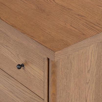 Amber Oak Wood 2 Drawer Nightstand 30 inch