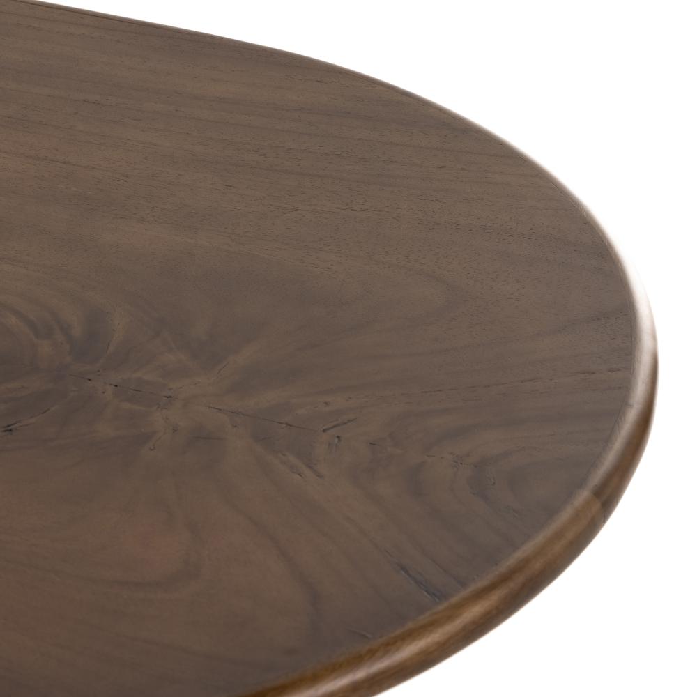 Arched Legs Oval Dining Table Caramel Brown Guanacaste Wood 98 inch