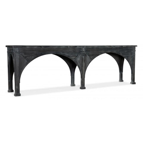 Arches Long Sofa Console Table Pine Wood Charcoal Finish 110 inch