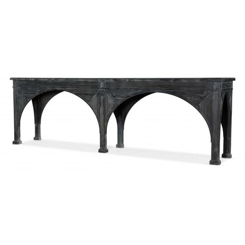 Arches Long Sofa Console Table Pine Wood Charcoal Finish 110 inch