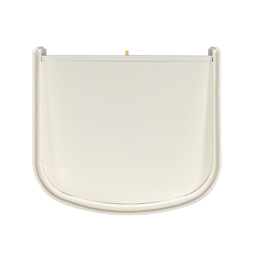 Art Deco Style Curved Cream Lacquer 1 Drawer Nightstand 22 inch