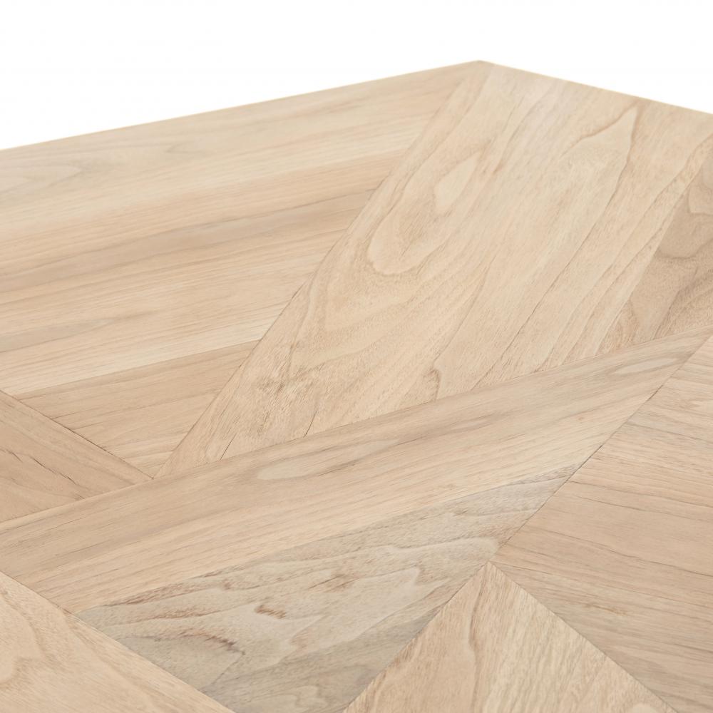 Asymmetric Octagon Light Wash Walnut Wood Coffee Table 53 inch