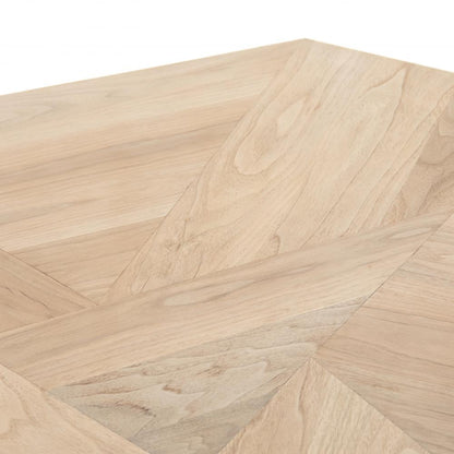 Asymmetric Octagon Light Wash Walnut Wood Coffee Table 53 inch