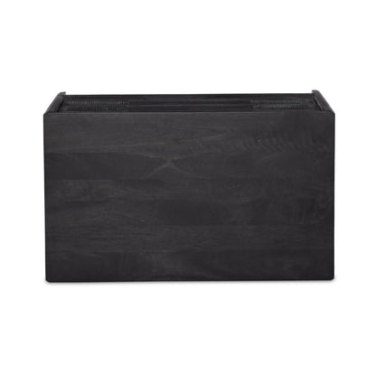 Black Cane Front 3 Drawer Mango Wood Nightstand 32 inch