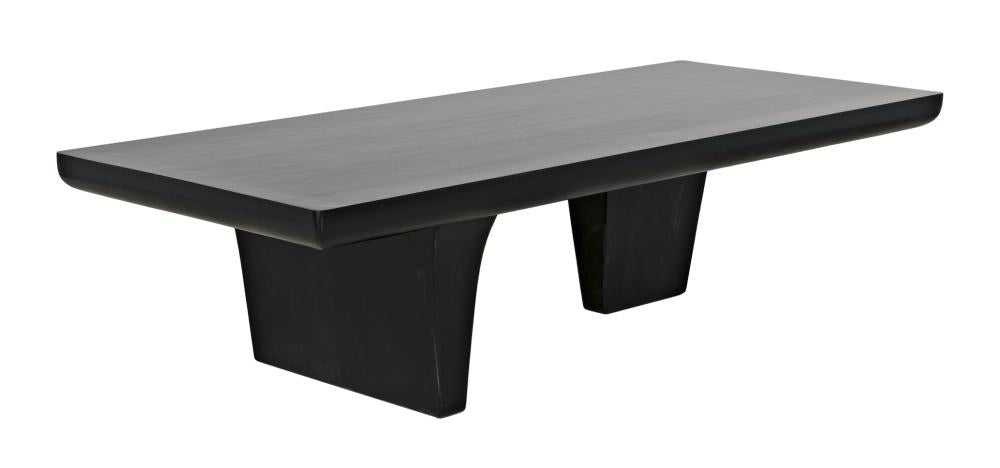 Black Solid Mahogany Wood Rectangle Coffee Table 68 inch – SLATE CUSTOM