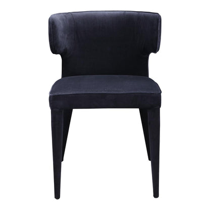 Black Velvet Curved Back Armless Dining Chair