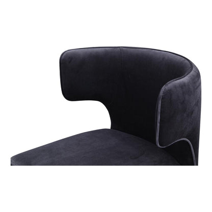 Black Velvet Curved Back Armless Dining Chair