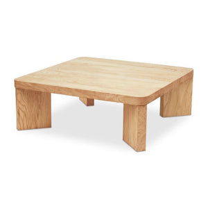 Blonde Birch Wood Rounded Corners Square Coffee Table 42 inch