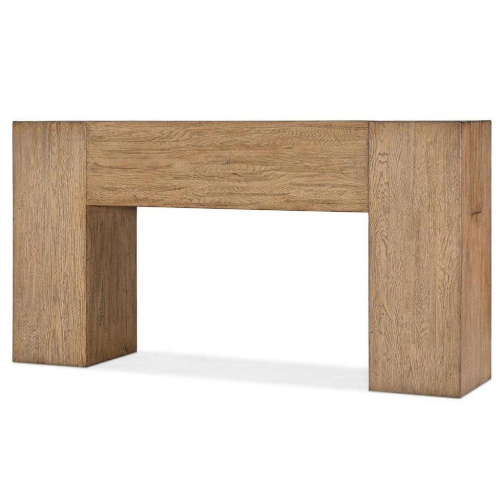 Bold & Chunky Modern Rustic Console Table Solid Mindi Wood in Natural Light Finish 60 inch