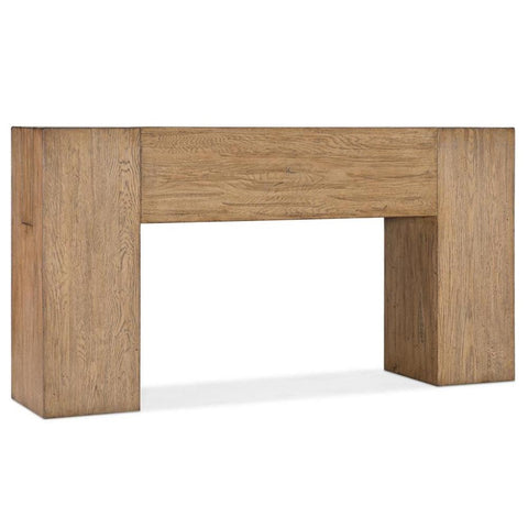 Bold & Chunky Modern Rustic Console Table Solid Mindi Wood in Natural Light Finish 60 inch
