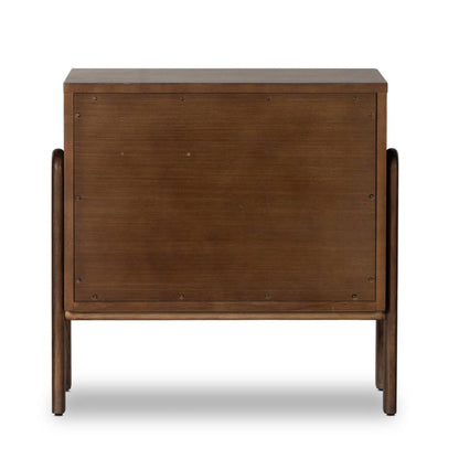 Brazilian Mid-Century Style Nightstand Brown Ash Wood 26 inch