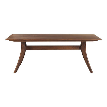 Brown Rectangular Dining Table Solid Walnut Wood 63 inch