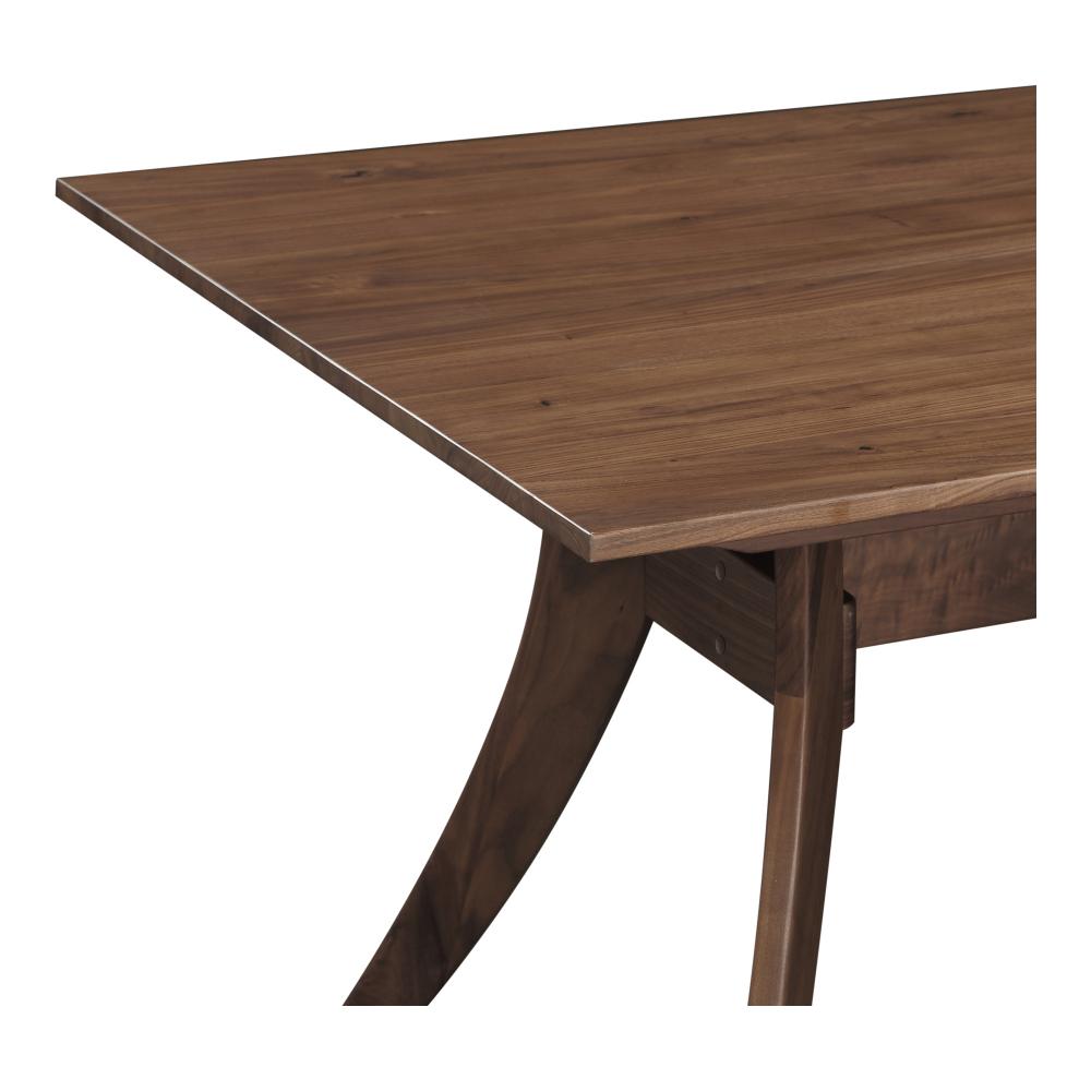 Brown Rectangular Dining Table Solid Walnut Wood 63 inch