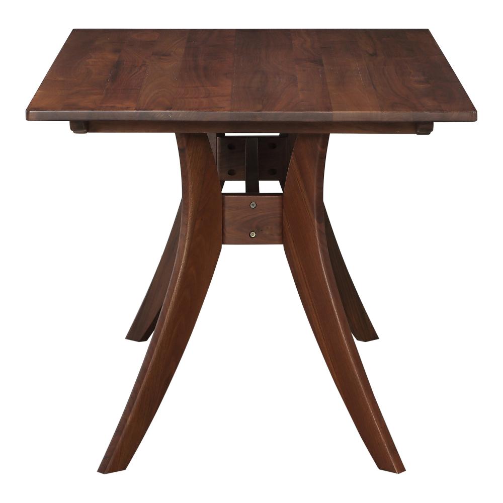 Brown Rectangular Dining Table Solid Walnut Wood 63 inch