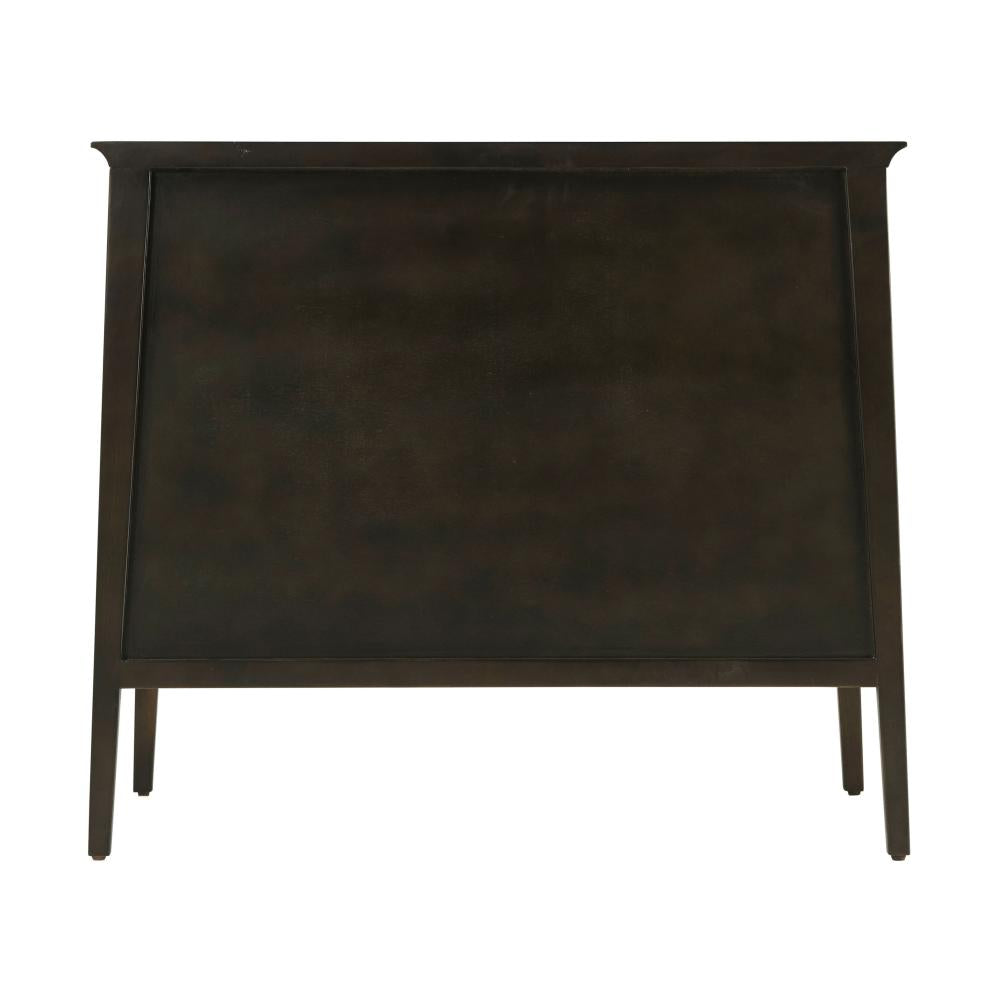 Brown Reeded Front 3 Drawer Tapered Nightstand 32 inch