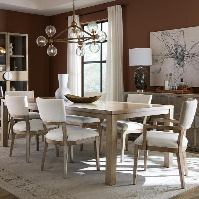 Transitional Light Earth Tone Dining Room Look