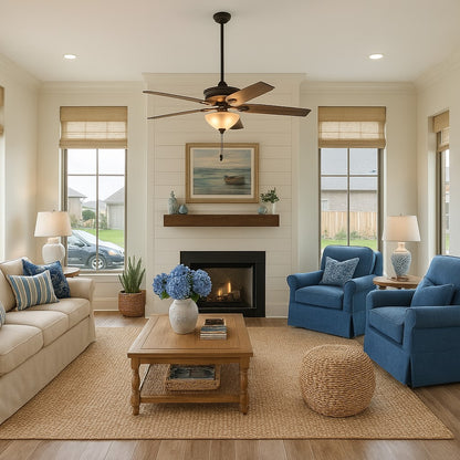 Cape May Casual Traditional Coastal Living Room Rendering