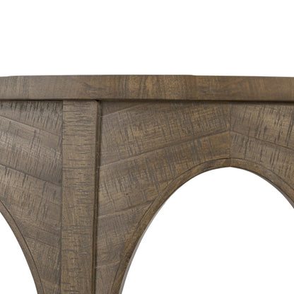 Cathedral Arches Console Table Aged Barrel Brown Finish 52 inch