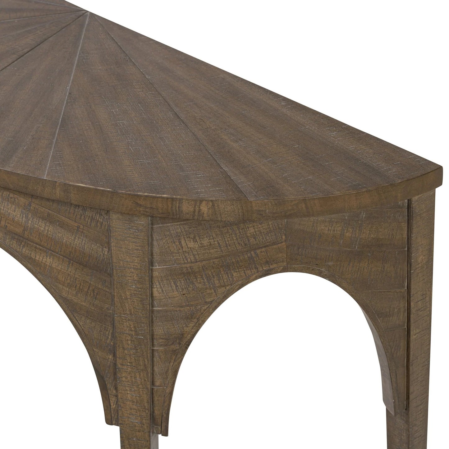 Cathedral Arches Console Table Aged Barrel Brown Finish 52 inch