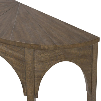 Cathedral Arches Console Table Aged Barrel Brown Finish 52 inch