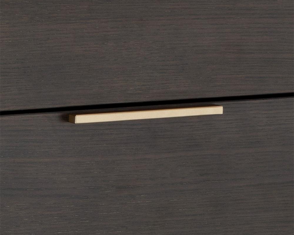 Charcoal Grey & Gold Base 6 Drawer Double Dresser 66 inch